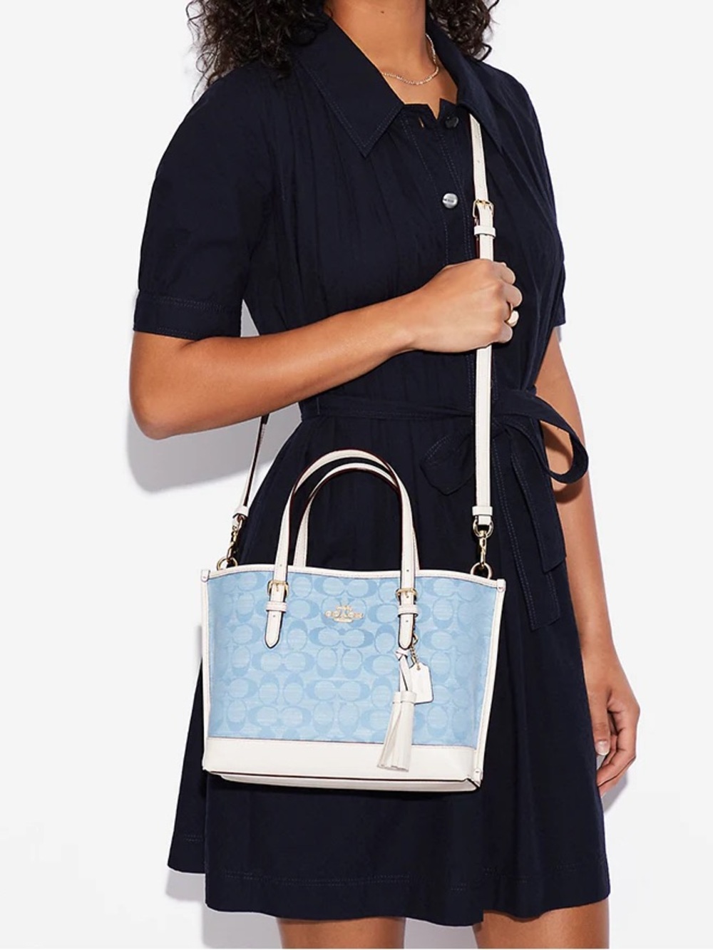 Coach Mollie Tote Bag 25 In Signature Chambray - Picture 9 of 11